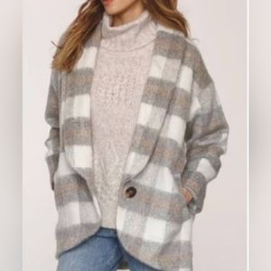 Evereve gray and white soft coat- Med